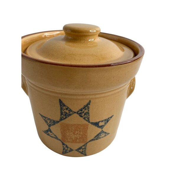 Vintage Pfaltzgraff Village Small Yellow Crock Lid 5